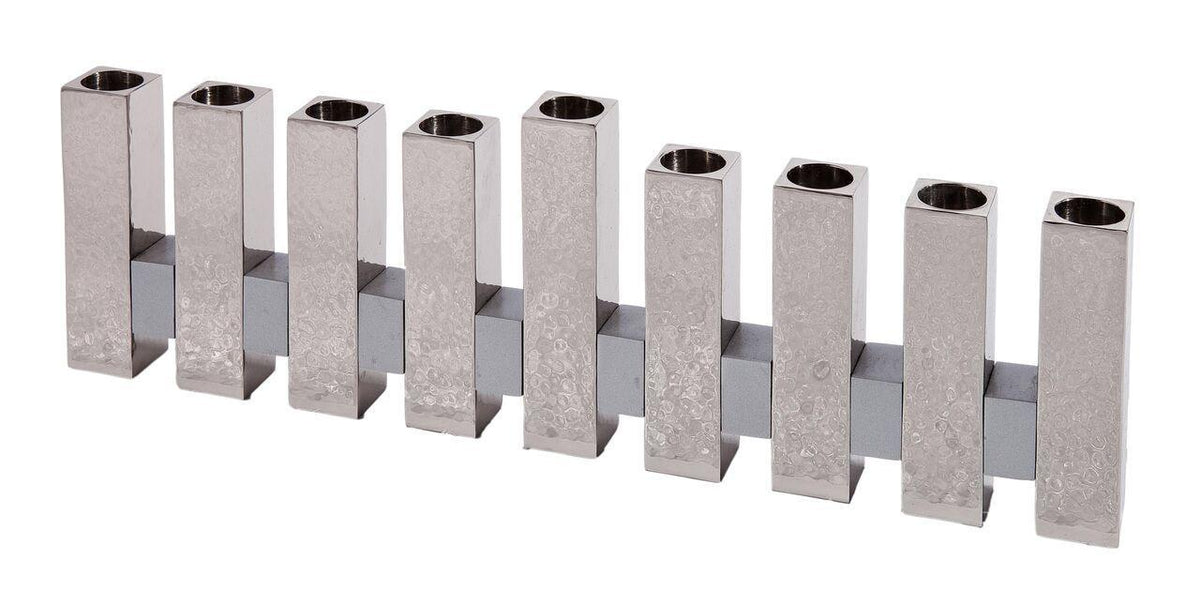 Emanuel Standing Squares Menorah--Silver (EM-HC3)
