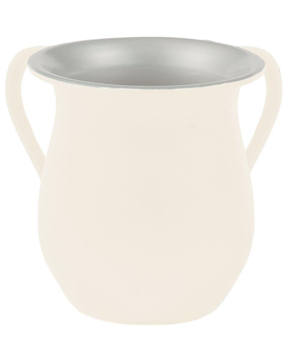 Emanuel Textured Steel Washing Cup- White (EM-NYH1)