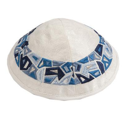 Embroidered Kippah BLUE (EM-YME-10B)