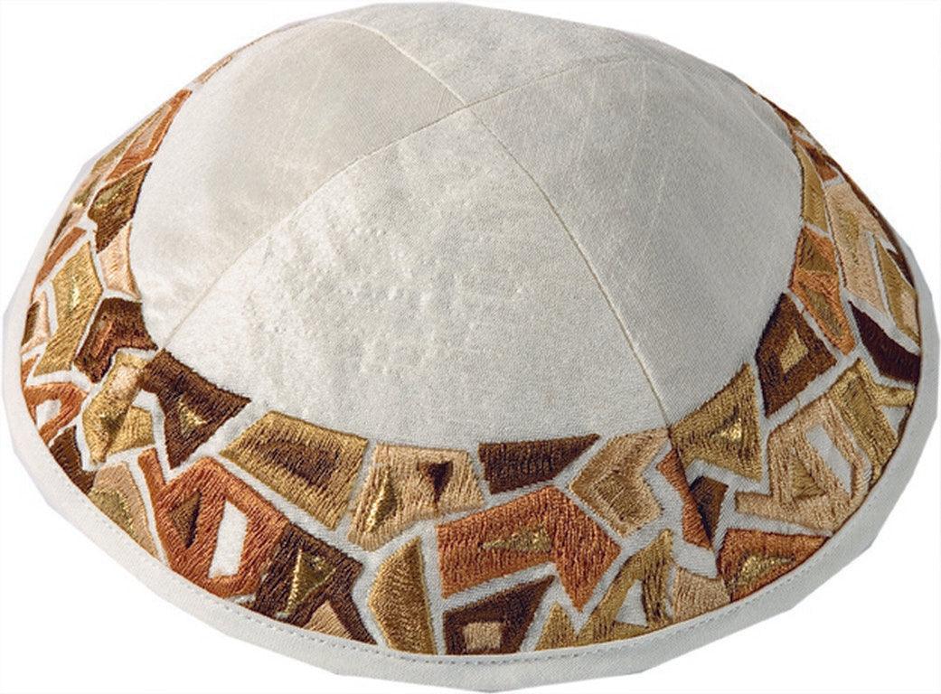 Embroidered Kippah Gold (EM-YME-10G)