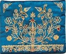 Embroidered Tallit Bag Gold ON BLUE (EM-TBC-16)