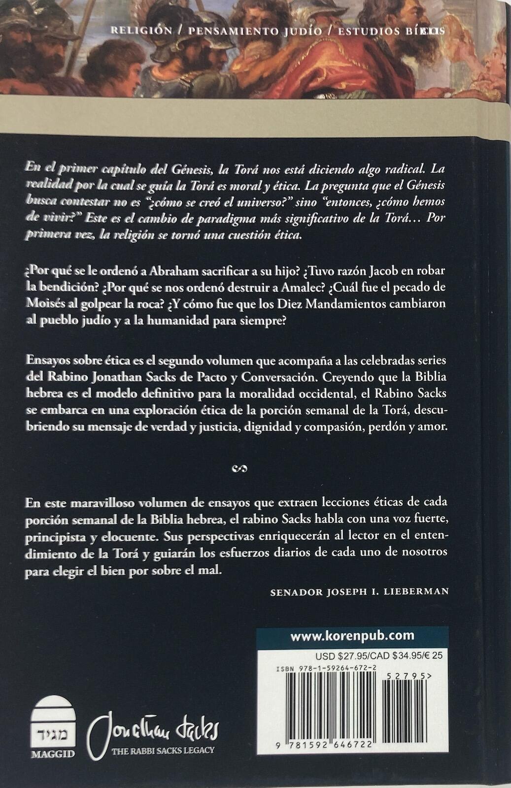 Ensayos Sobre Etica by Rabbi Jonathan Sacks (BKS-ENSE)