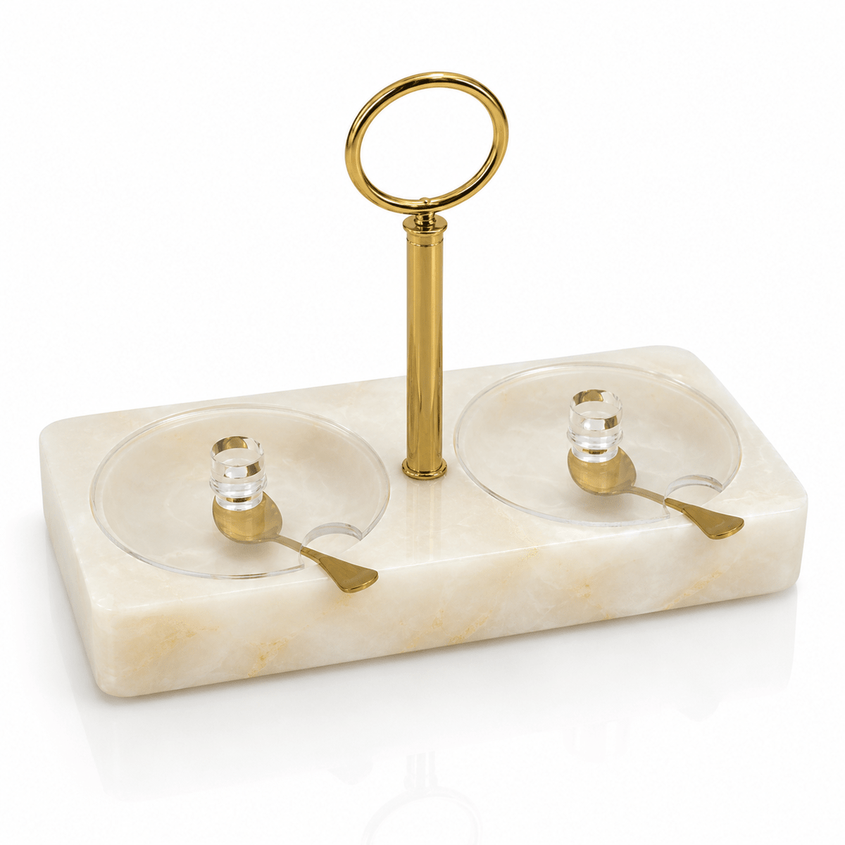 Rosh Hashanah Resin Honey Salt Dish (Gold)
