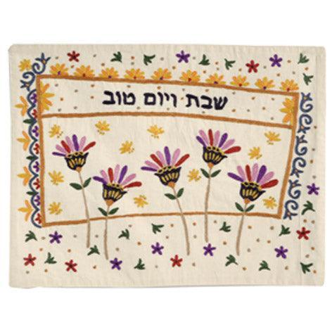 Flowers Hand-Embroidered challa Cover (EM-CHE31)