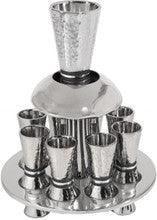 Emanuel Hammered Kiddush Fountain Cone Shape- Black Rings