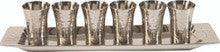 Emanuel Hammered Liquor Set 6 Cups- Silver