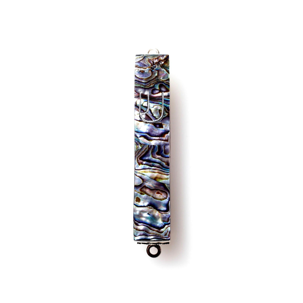 GENUINE ABALONE - STERLING SILVER MEZUZAH CASE