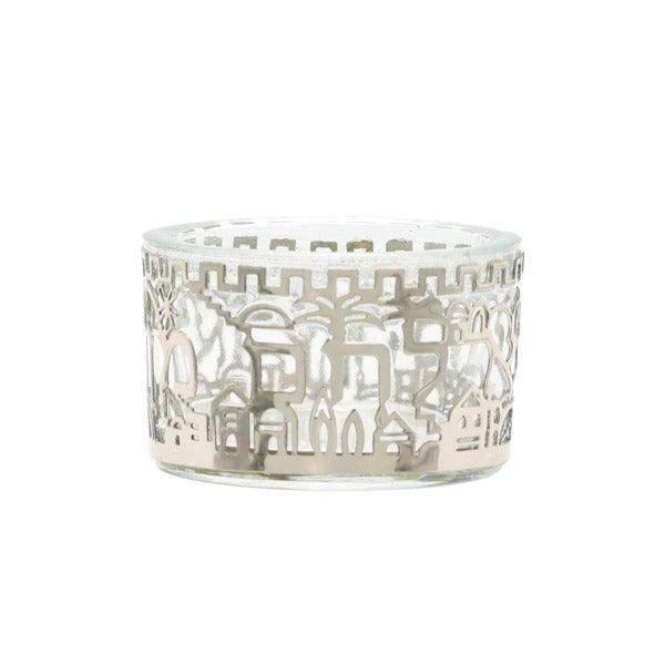 Glass Salt Dish-Metal Cutout (EM-SAJ)