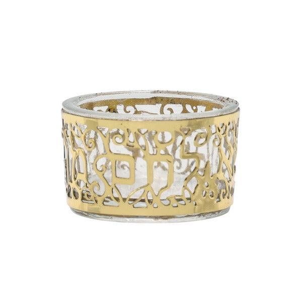 Glass Salt Dish-Metal Cutout (EM-SAJ)