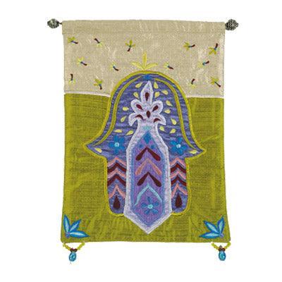 Gold Flowers Chamsa Small Wall Hanging