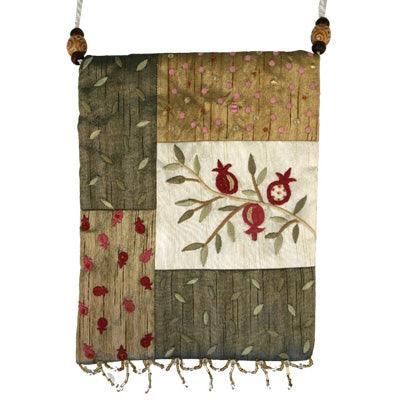 Gold Pomegranate Applique Embroidered Bag
