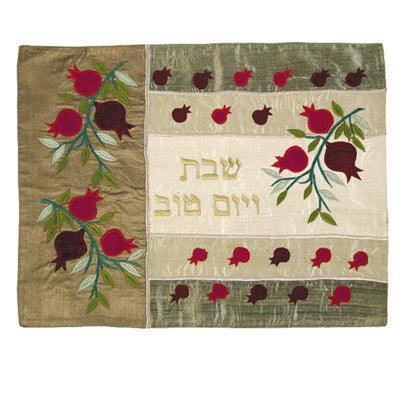 Gold Pomegranate Raw Silk Appliqued Challa Cover