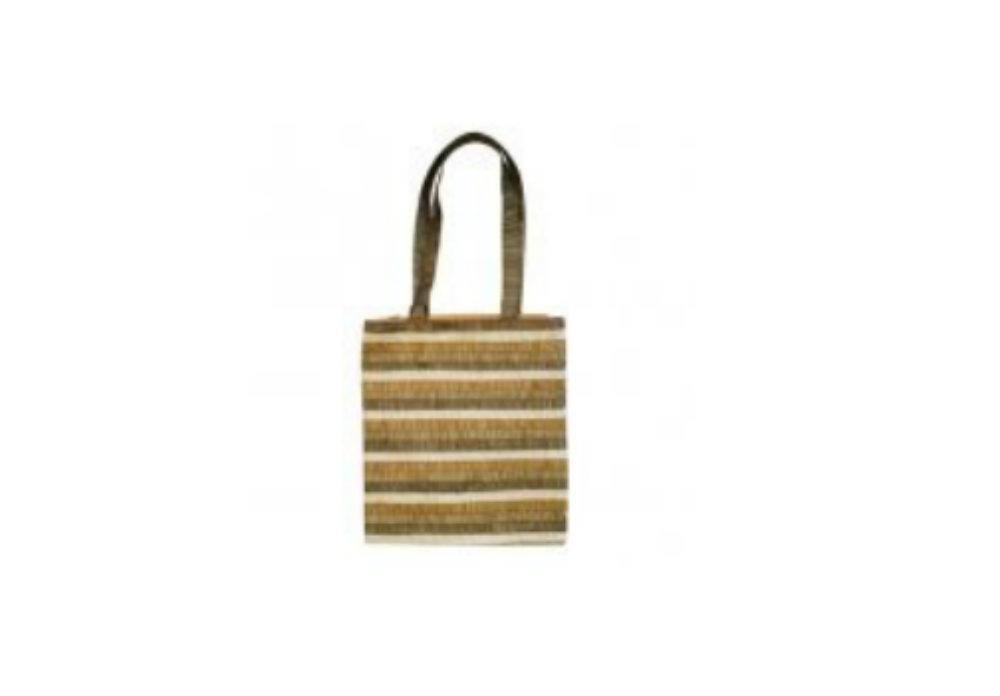 Gold Striped Applique Paches Bag (EM-PBL1G)