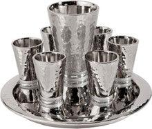 Emanuel Hammered Kiddush Set Cone Shape- Silver Rings