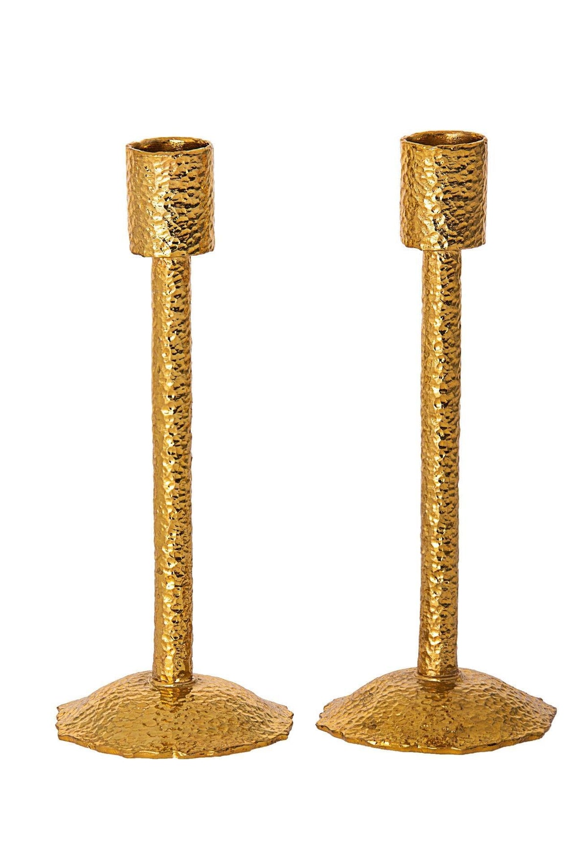 HAMMERED GOLD METAL CANDLE STICK