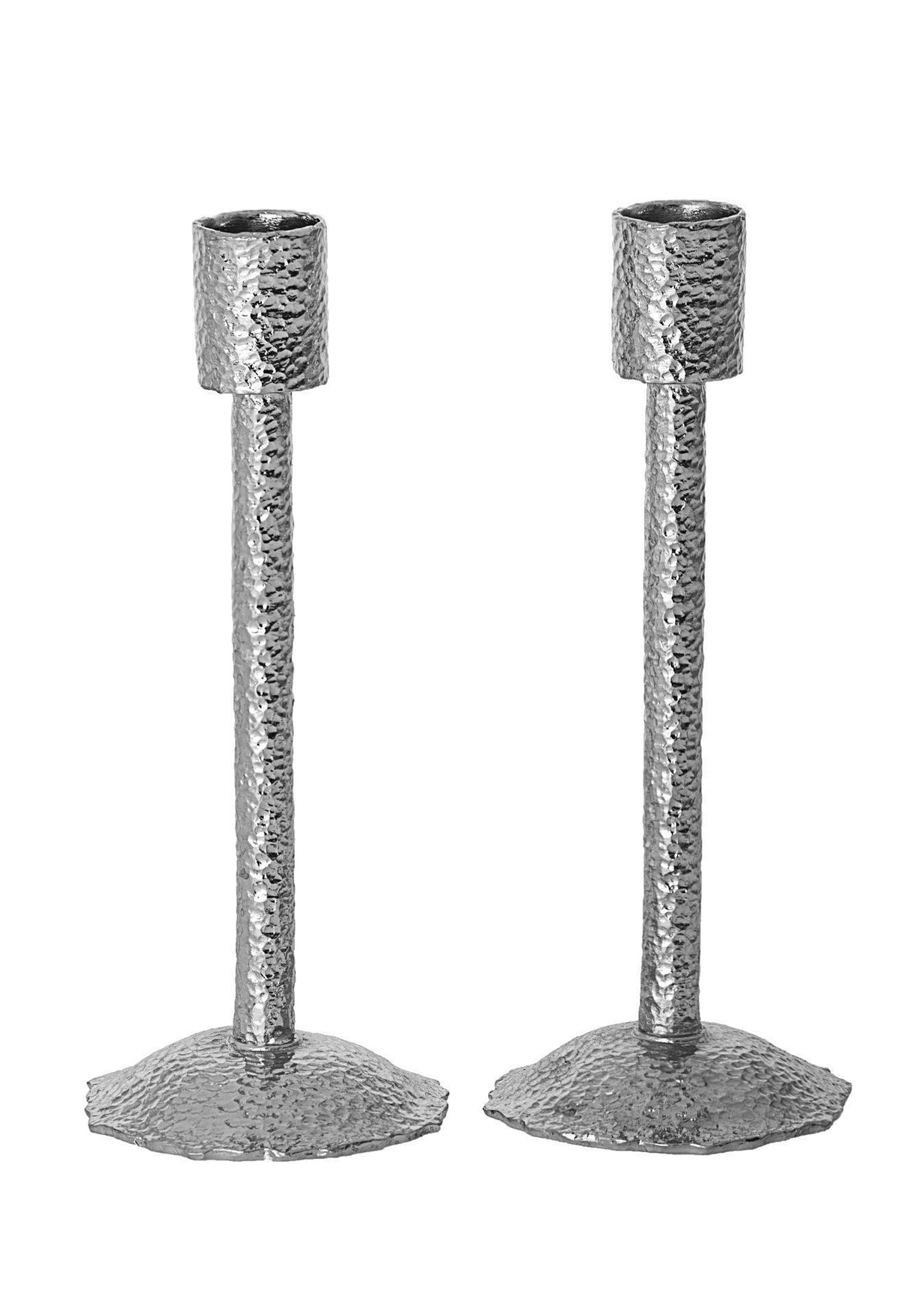 HAMMERED SILVER CANDLE STICK