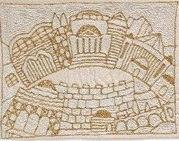 Hand Embroidered Afikoman Bag Jerusalem Gold (EM-AFE3)