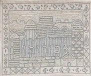 Hand Embroidered Afikoman Bag Jerusalem Silver (EM-AFE2)