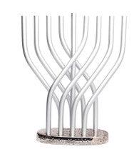 Emanuel Anodized Flame Menorah-- Silver