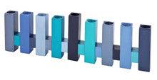 Emanuel Standing Squares Menorah--Blue