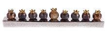 Emanuel Strip Chanukah Menorah Pomegranates-- Copper