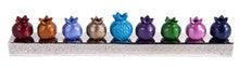 Emanuel Strip Chanukah Menorah Pomegranates-- Multicolor