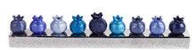 Emanuel Strip Chanukah Menorah Pomegranates-- Blue