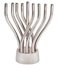 Emanuel Anodized Flame Menorah-- Silver