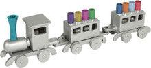 Emanuel Anodized Chanukah Menorah, Train-- Silver with Multicolor