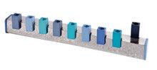 Emanuel Hammered Menorah Squares-- Blue