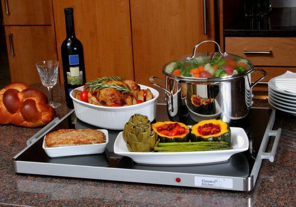 HOT PLATE GLASS TOP LARGE CK2420 (24" X 20") BY CLASSIC KITCHEN WITH TEMP CONTROL
