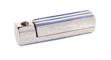 Emanuel Hammered Folding Travel Menorah-- Blue
