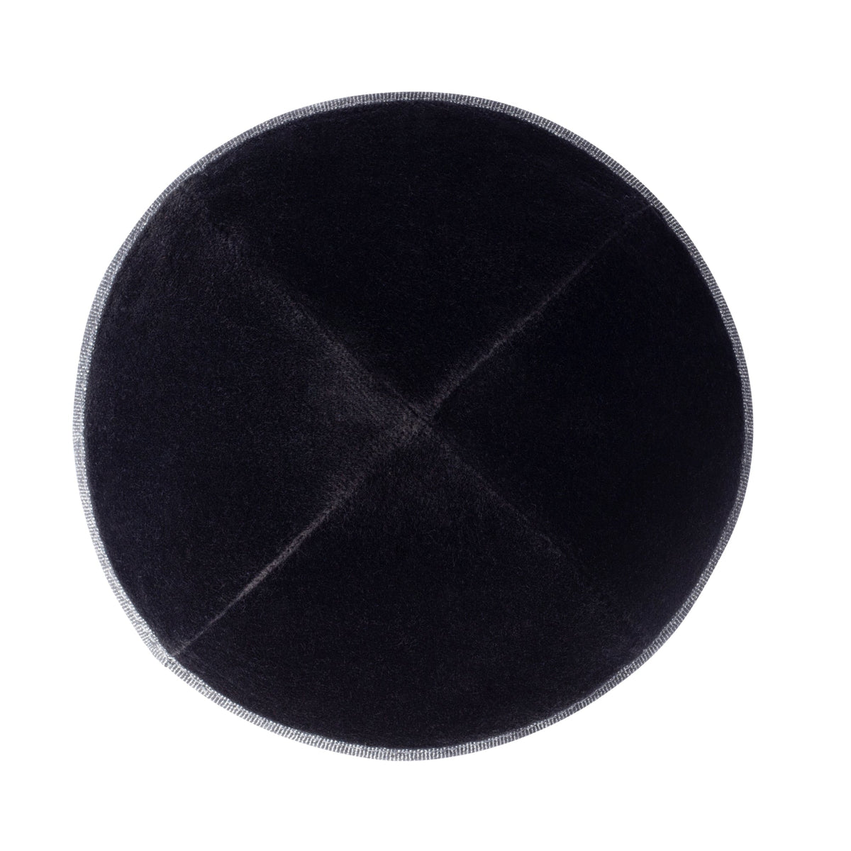 IKIPPAH BLACK VELVET W/ DARK DENIM RIM YARMULKE