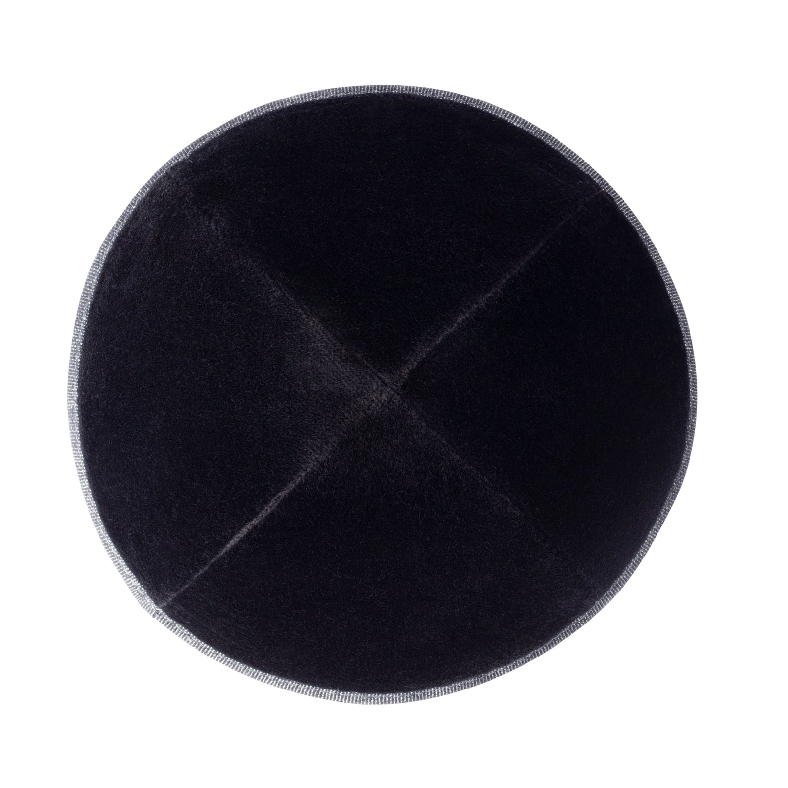 IKIPPAH BLACK VELVET W/ DARK DENIM RIM YARMULKE