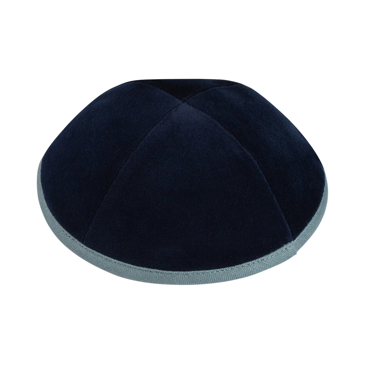 IKIPPAH NAVY VELVET W/ BLUE GRAY RIM YARMULKE