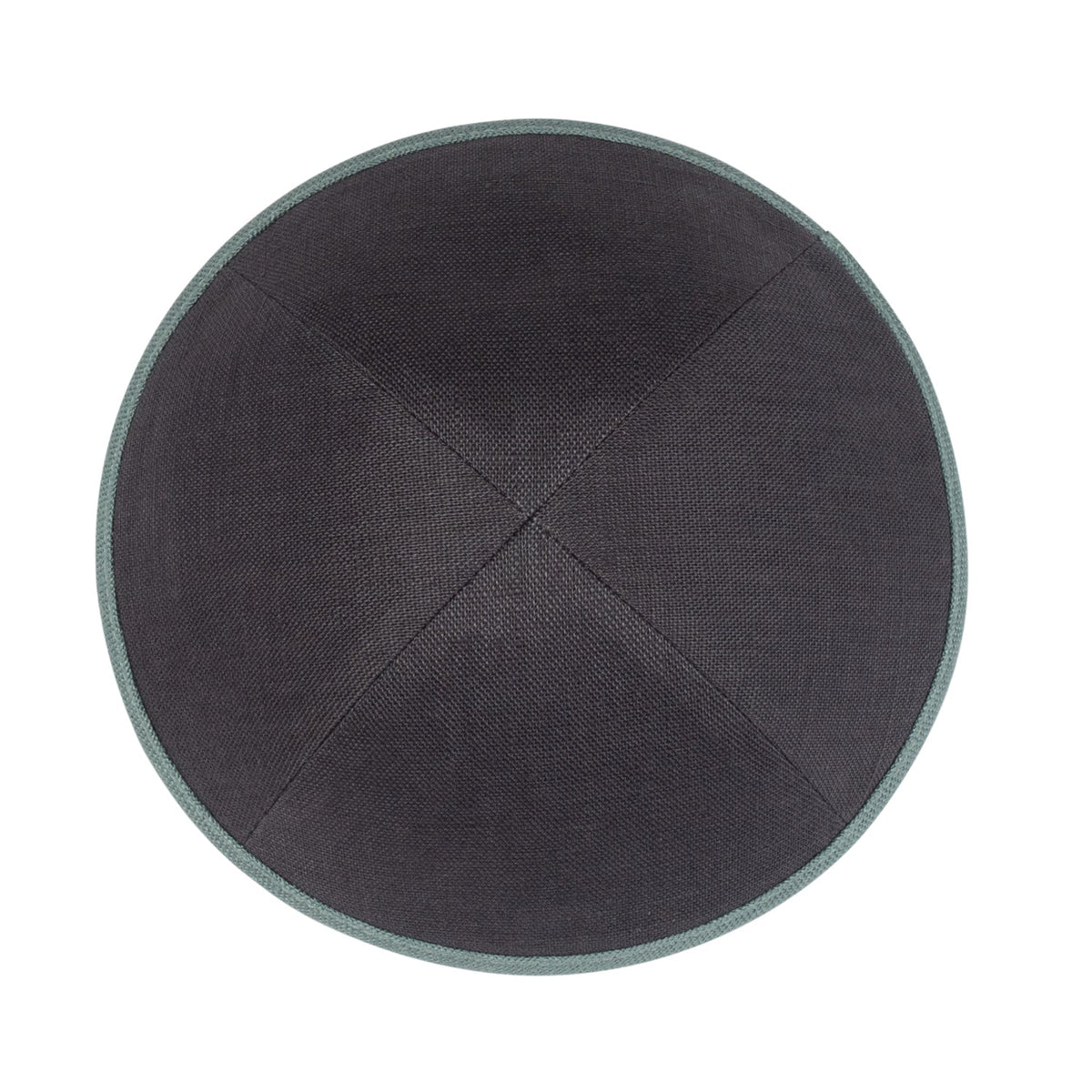 IKIPPAH SLATE LINEN WITH SEA GREEN RIM YARMULKE