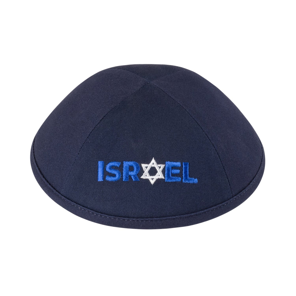 IKIPPAH ISRAEL STRONG - NAVY COTTON YARMULKE