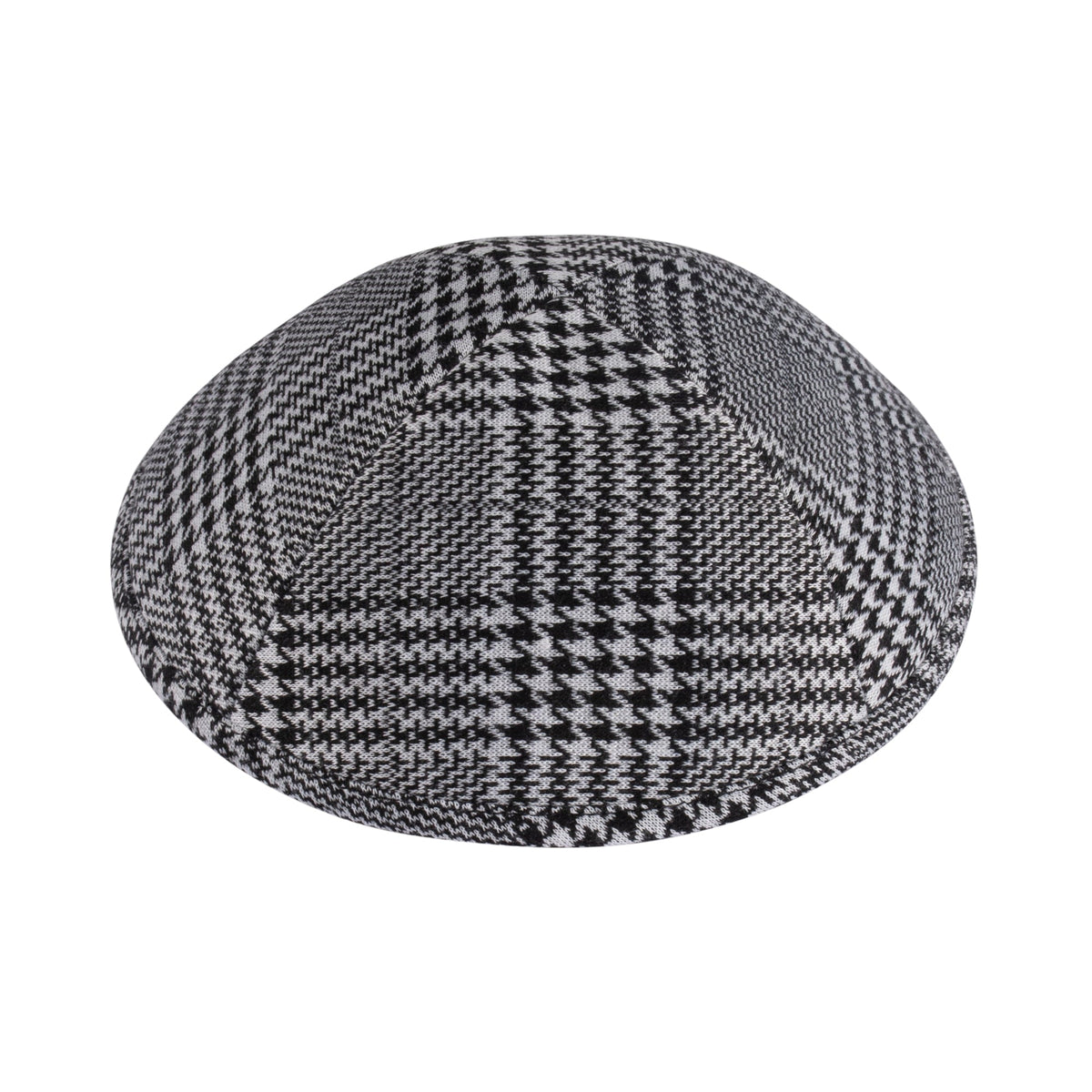 IKIPPAH BLACK & WHITE HOUNDSTOOTH PLAID YARMULKE
