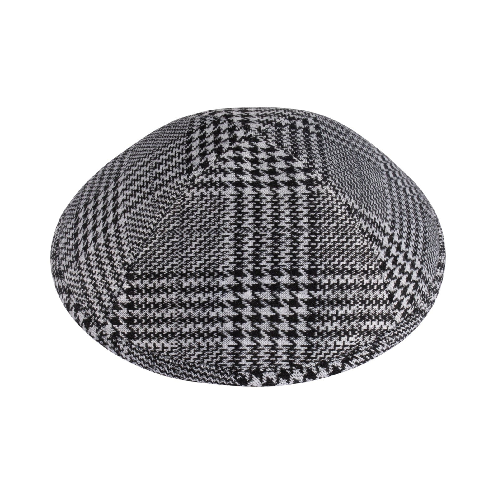 IKIPPAH BLACK & WHITE HOUNDSTOOTH PLAID YARMULKE
