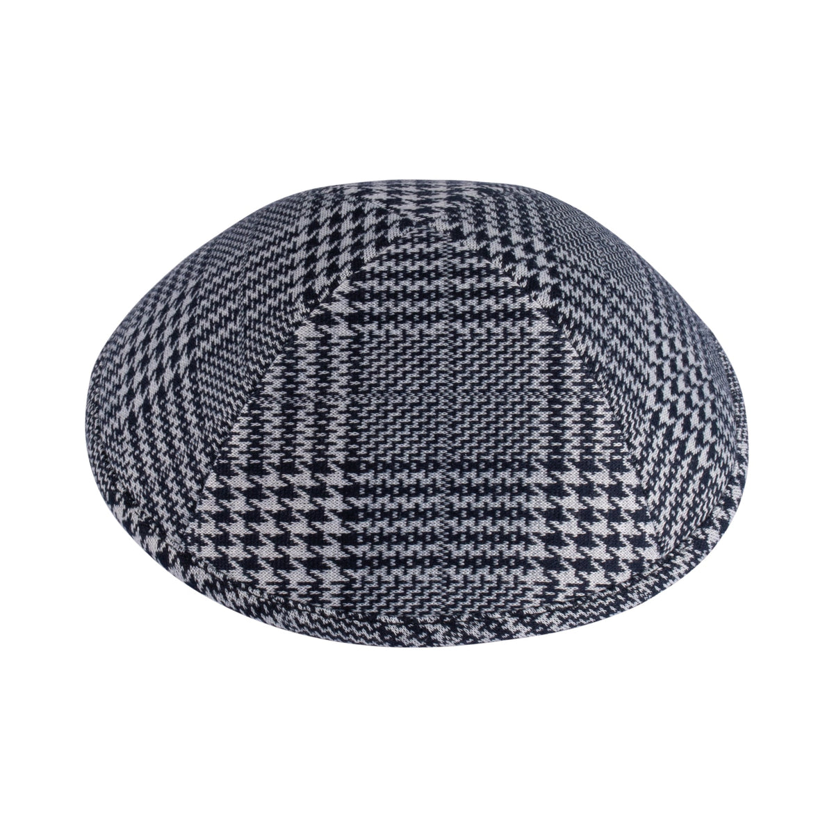 IKIPPAH NAVY & WHITE HOUNDSTOOTH PLAID YARMULKE
