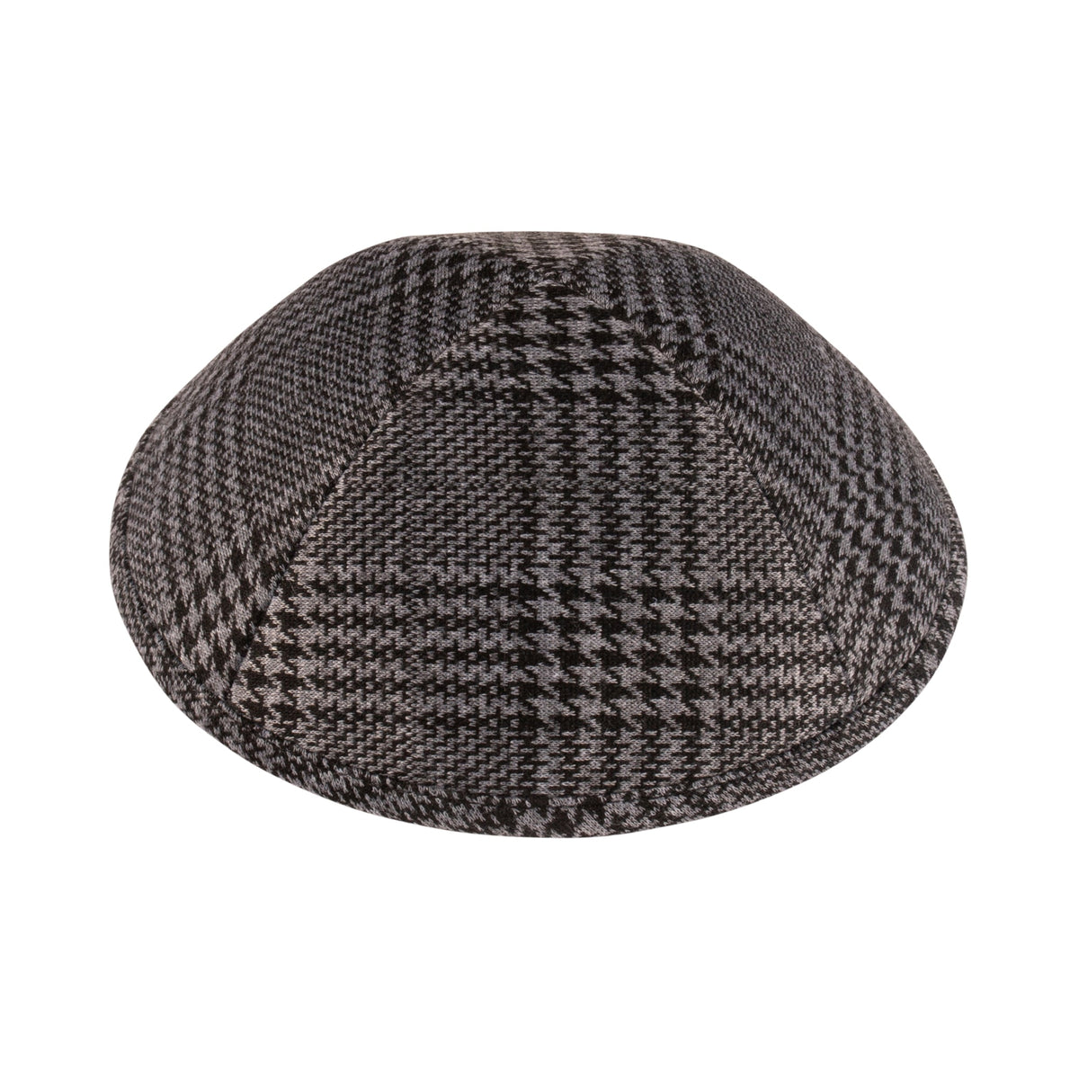 IKIPPAH BLACK & GRAY HOUNDSTOOTH PLAID YARMULKE