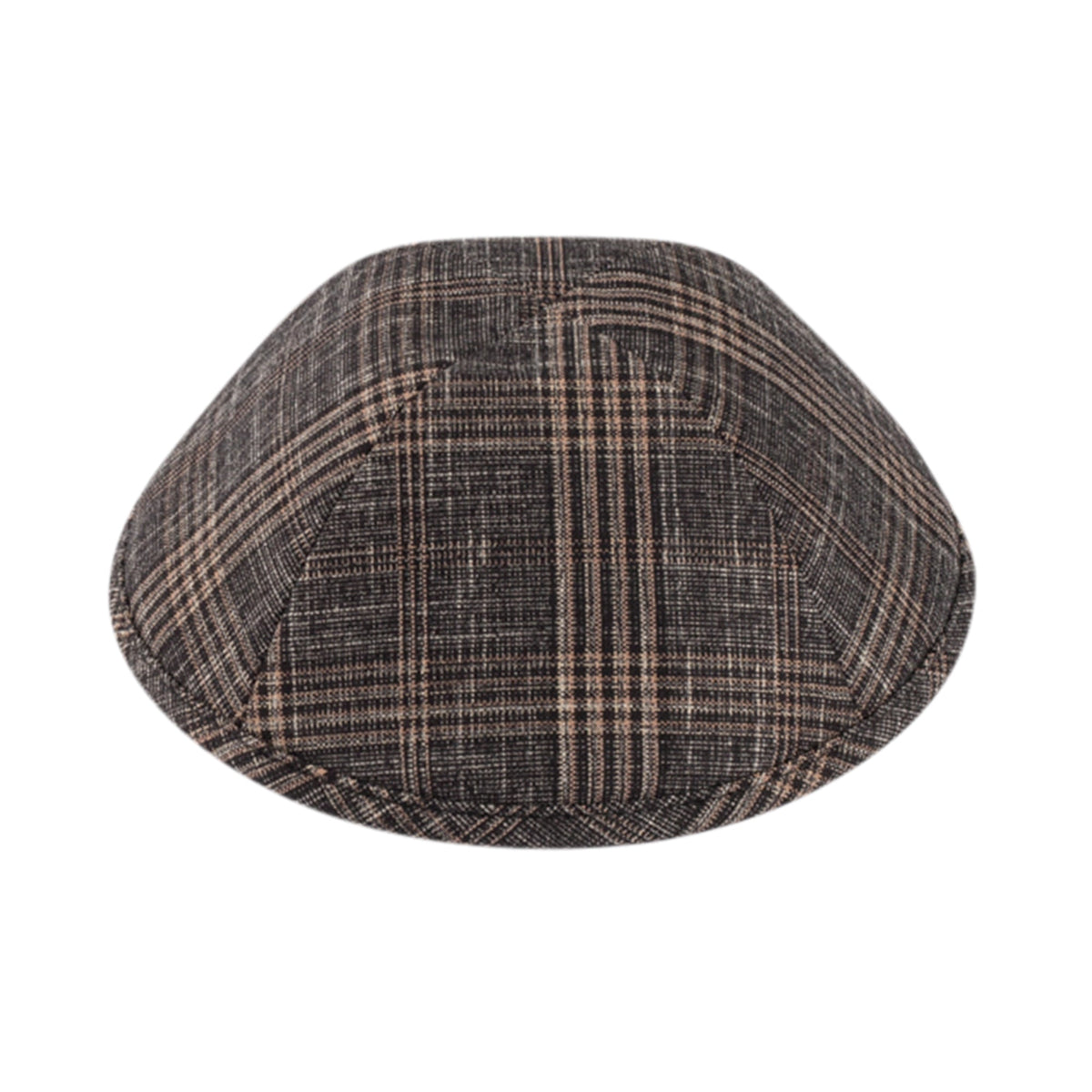 IKIPPAH BLACK & TAN PLAID YARMULKE