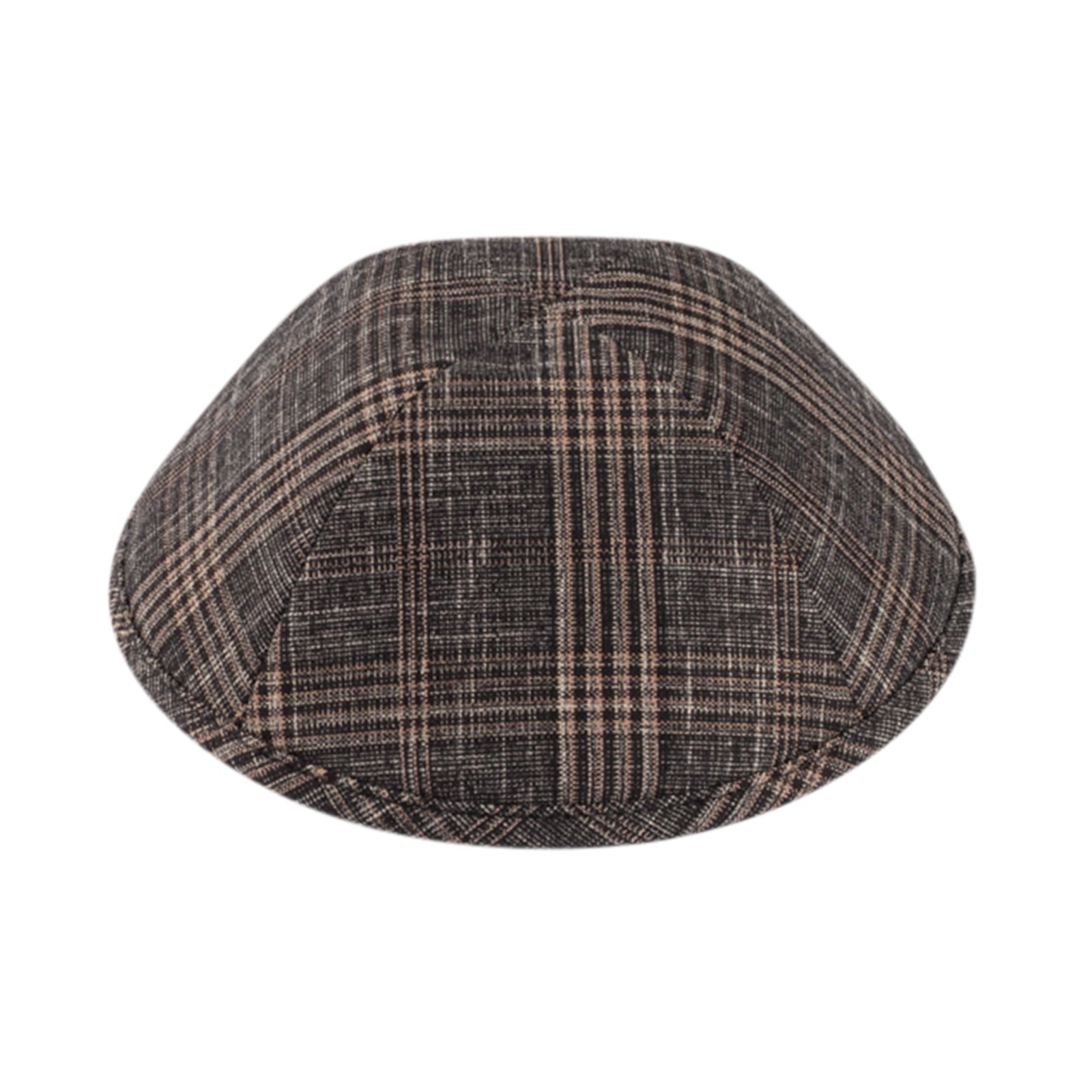 IKIPPAH BLACK & TAN PLAID YARMULKE