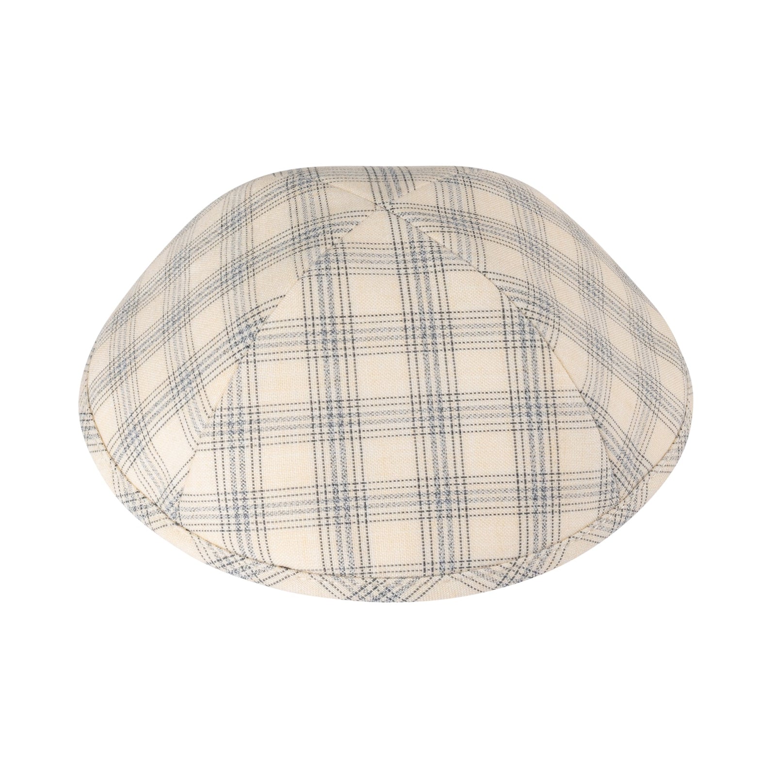 IKIPPAH BLUE & CREAM PLAID YARMULKE