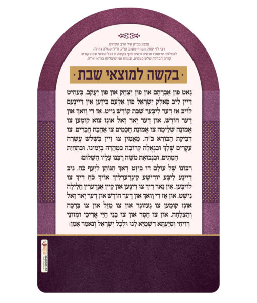 Bakasha Le’motzei Shabbos magnet – Yiddish