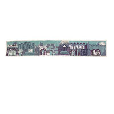 Jerusalem Purple and Blue Hand Embroidered Atara (EM-ATE-3)