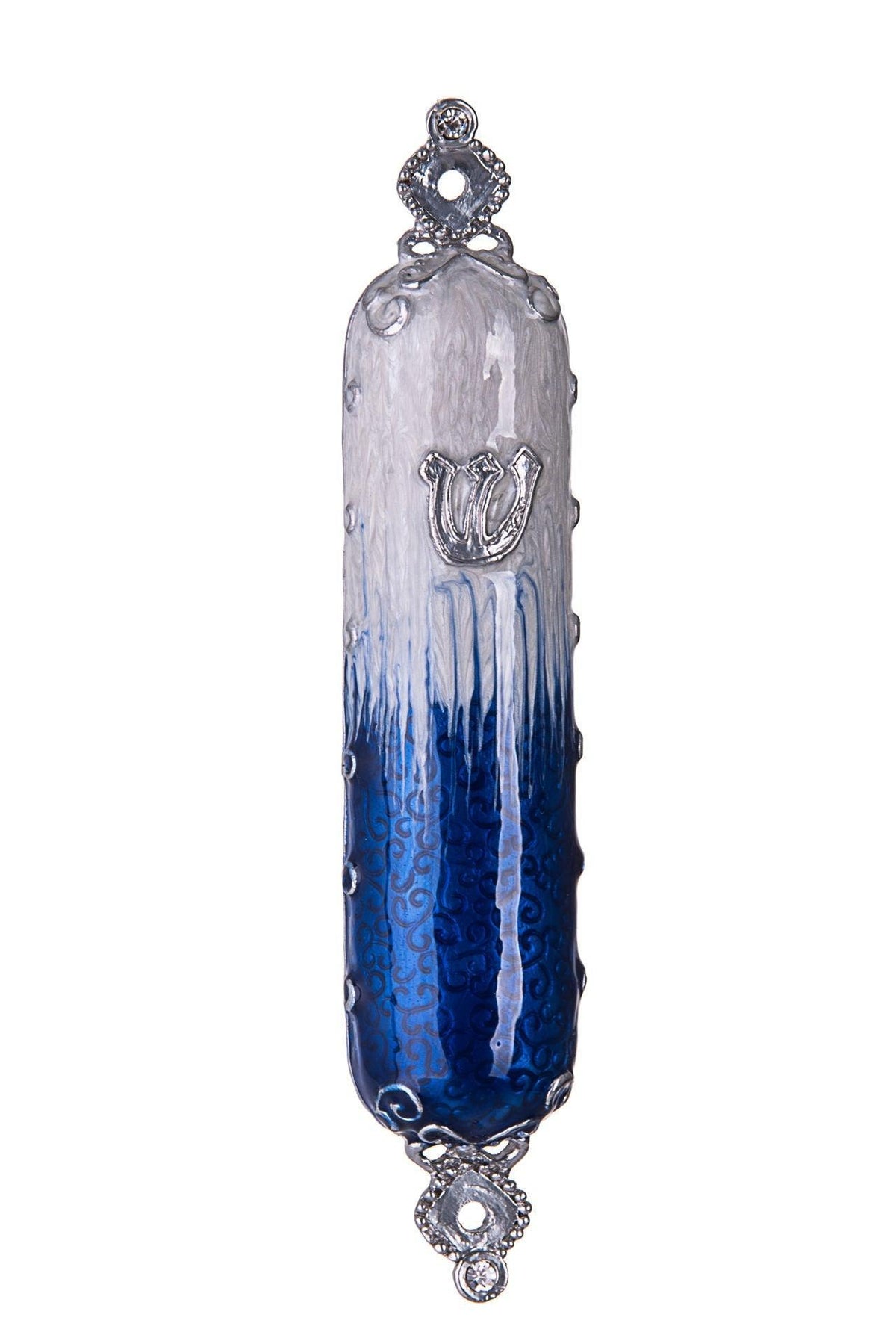 JEWELED ROYAL BLUE AND LIGHT BLUE ENAMEL
