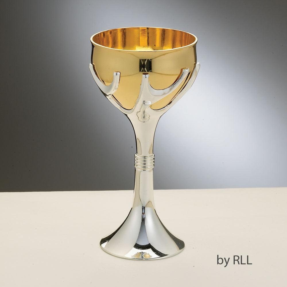 KIDDUSH CUP, "TREE OF LIFE"Ã¢â€žÂ¢, TWO TONE,ZINC ALLOY,6.5", GIFT BOX