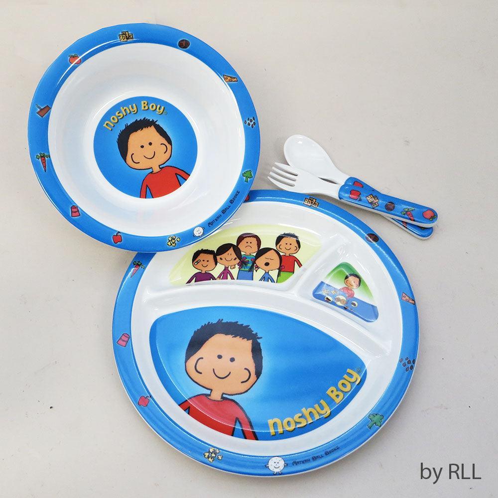 KIDS MELAMINE SET, "NOSHY BOY", 4 PC SET