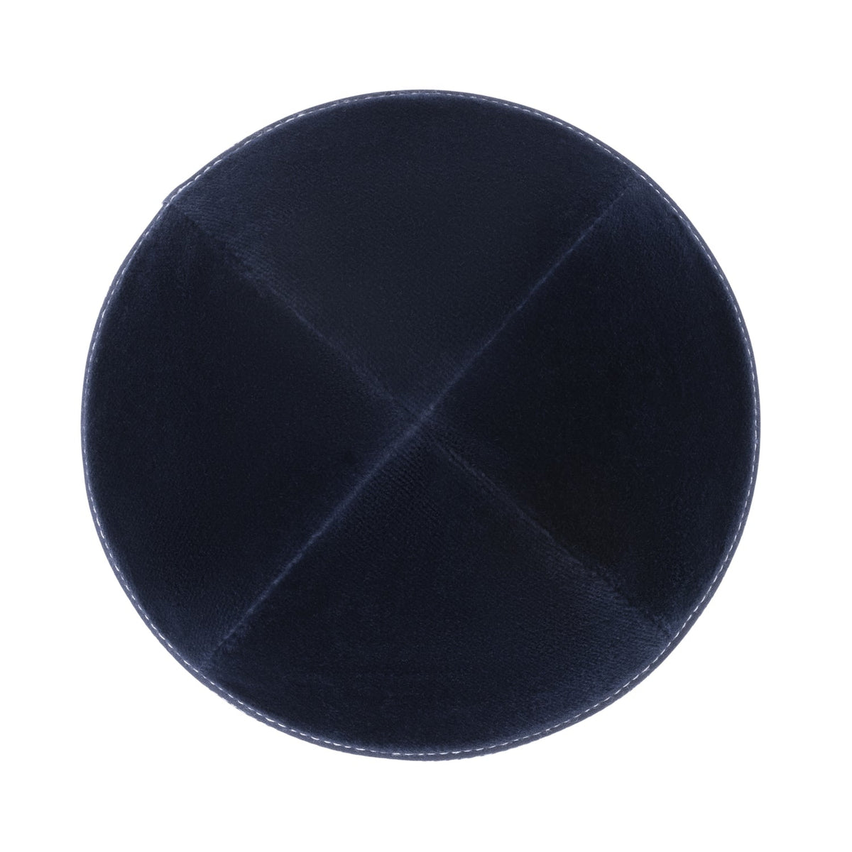 IKIPPAH NAVY VELVET W/ WHITE STITCHING YARMULKE